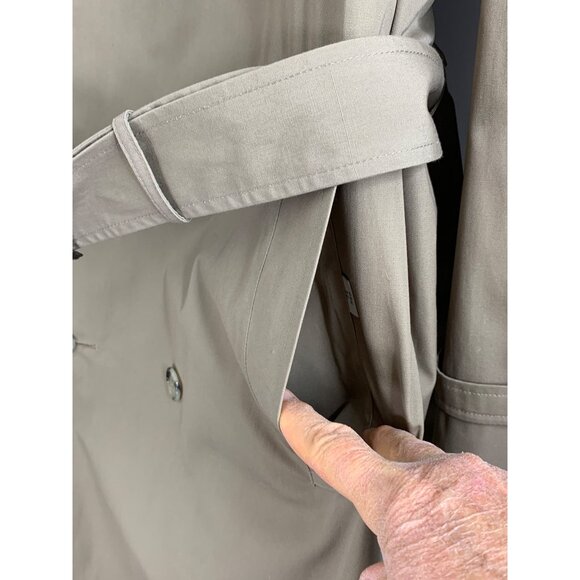 Vintage Botany 500 Trench Coat Men 46R Zip Out Lining Leather Hardware EUC 7000 - Picture 11 of 16